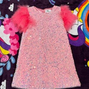 Lola + The Boys Pink Sparkling Dress S 6